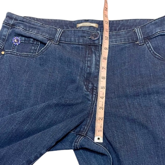 Elena Miro Medium Wash Denim Jeans Size 12 Button Zipper Fly Embellished Pants - Picture 6 of 8